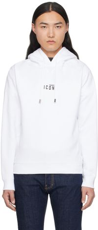 Dsquared2 Pull à capuche blanc à logo Icon