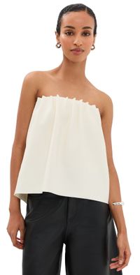 House of Dagmar Ruched Tube Top White 40