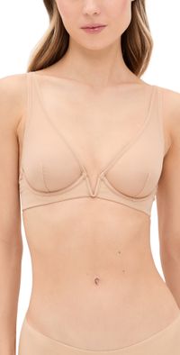 Commando Chich Mesh Plunge Underwire Bra Beige 36DD