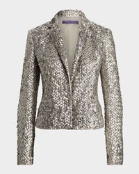 Fawn Mirrored Sequin Short Blazer Jacket