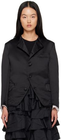 Black Comme des Garçons Black Raw Edge Blazer