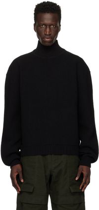 Rick Owens Black Porterville Rib Turtleneck