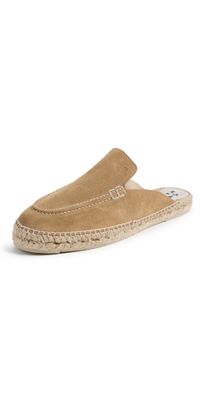 Manebi Suede Traveler Mule Espadrilles Suede Washed Beige 42
