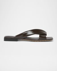 Riva Criss Cross Leather Flat Sandals