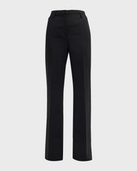 Farrah Boot-Cut Mid-Rise Wool Pants