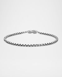 Men's Box Chain Bracelet in Silver, 2.7mm