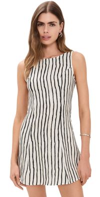 VRG GRL Chloe Linen Mini Dress Stripe S