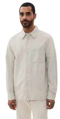 Madewell Easy Shirt In Baird Cotton Linen Oatmeal S