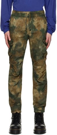 John Elliott Green & Brown Drawstring Cargo Pants