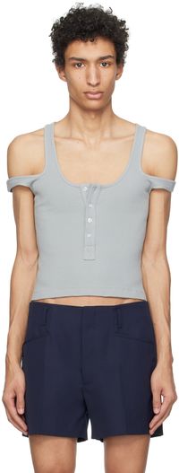 K.NGSLEY Gray 2-Way Tank Top