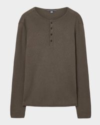 Men's Javis Cotton and Cashmere Long-Sleeve Henley T-Shirt