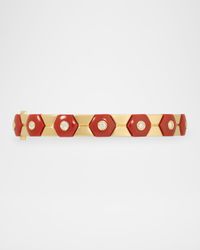 18K Yellow Gold Baia Sommersa Bangle with Diamonds and Coral