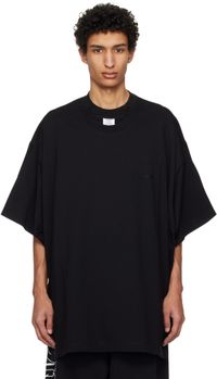 VETEMENTS Black Merged Double Oversized T-shirt