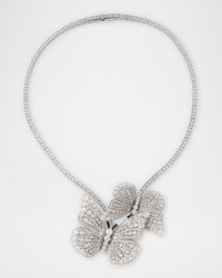 Couture Diamond Butterfly Necklace in 18K White Gold