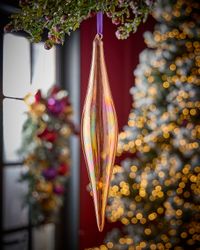 Coral Elliptical Bottle Glass Ornament