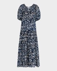 Uva Tiered Abstract-Print Maxi Dress