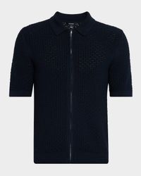 Men's Comet Crochet Zip Short-Sleeve Shirt