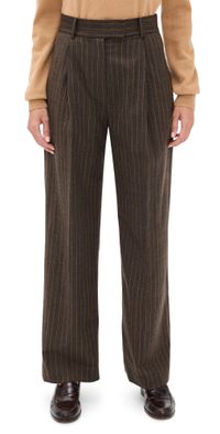 Renggli Pinstripe Trousers Mocha/Saffron 6