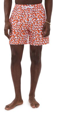 Dur Doux Abstract Swim Trunks White/Orange L