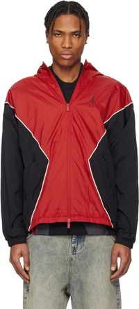 Nike Jordan Red & Black Jordan Brooklyn Hooded Draft Jacket