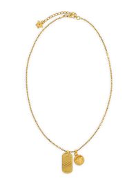 Men's Goldtone Logo Print & Medusa Pendant Necklace - Versace Gold