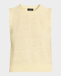 Sleeveless Sequined Linen Cotton Sweater
