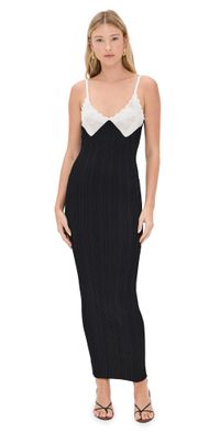 Ronny Kobo Amber Knit Dress White Black L