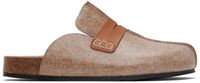 JW Anderson Beige Laminated Felt Loafer Mules