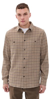 Les Deux John Check Shirt Dark Sand L