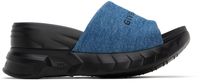 Givenchy Sandales à talon compensé noir et bleu à semelle Marshmallow