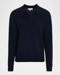 Men's Knit Wool and Cashmere Johnny Collar Sweater
