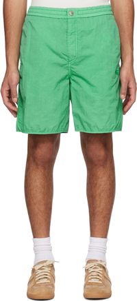 Solid Homme Green Embroidered Shorts