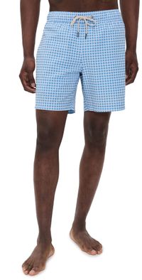 Fair Harbor The Bayberry Swim Trunks 7 Blue Tiles M