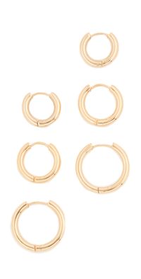 SHASHI Triplès Hoops Yellow Gold One Size