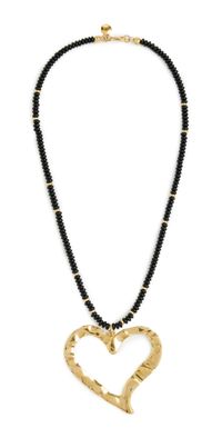 MAYAMAR Onyx Beaded Heart Necklace ONYX One Size