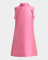 Bow Shantung Silk Mini Dress