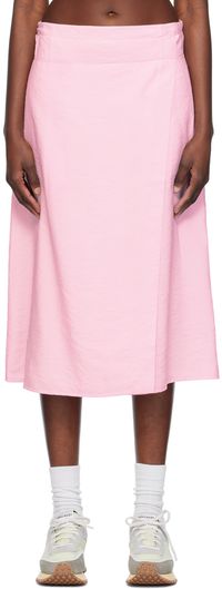 Studio Nicholson Pink Wrap Midi Skirt