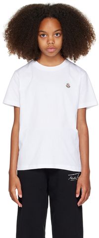 Moncler Enfant Big Kids White Logo Patch T-Shirt