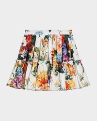 Girl's Multicolor Floral-Print A-Line Skirt, Size 8-14