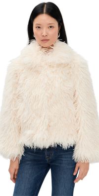 Cinq à Sept Geraldine Faux Fur Coat Ivory/Ivory XS