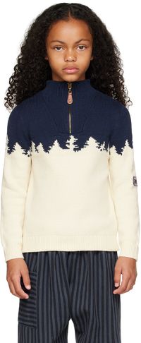 BONTON Enfant | Pull Sapin bleu marine et beige