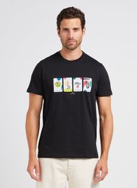 Paul Smith - Tee-shirt col rond en coton biologique - Taille XL - Noir