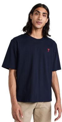 AMI Red AMI De Coeur T-Shirt Night Blue.430 XS