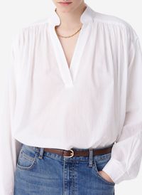 Vanessa Bruno - Blouse ample Col V en coton - Taille M/L - Blanc