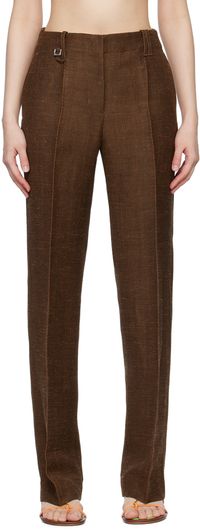 JACQUEMUS Brown Le Raphia 'Le Pantalon Cordao' Trousers