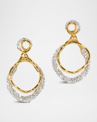 Solanales Gold-Plated Crystal Orbit Drop Earrings