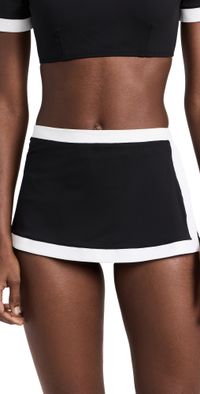 STAUD Nell Swim Skirt Black/White L