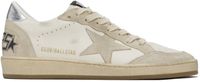 Golden Goose White & Beige Ball Star Sneakers