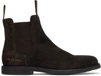 Common Projects Brown Waxed Suede Chelsea Boots