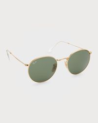 Round Monochromatic Metal Sunglasses